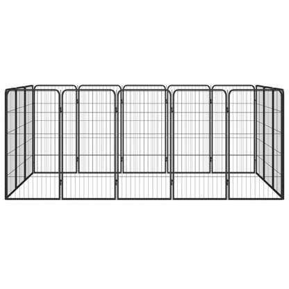 Box Cani 16 Pannelli Nero 50x100 cm Acciaio Verniciato Polvere