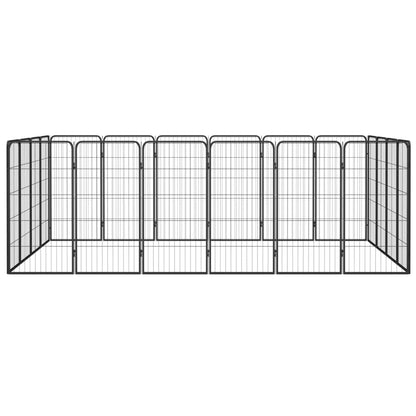 Box Cani 20 Pannelli Nero 50x100 cm Acciaio Verniciato Polvere