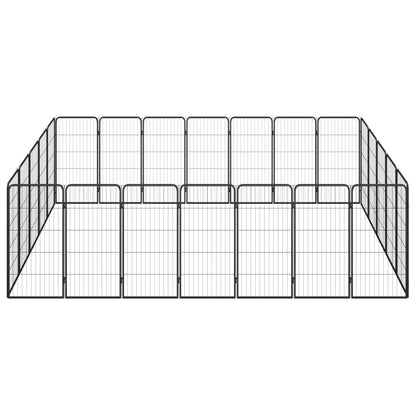 Box Cani 24 Pannelli Nero 50x100 cm Acciaio Verniciato Polvere