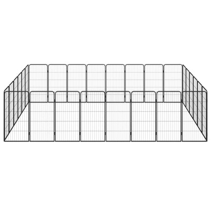 Box Cani 28 Pannelli Nero 50x100 cm Acciaio Verniciato Polvere