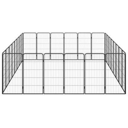 Box Cani 28 Pannelli Nero 50x100 cm Acciaio Verniciato Polvere