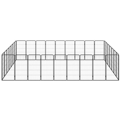 Box Cani 32 Pannelli Nero 50x100 cm Acciaio Verniciato Polvere