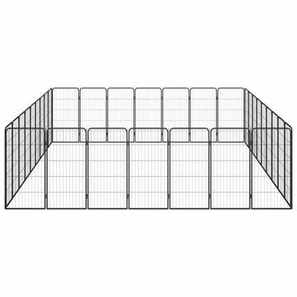 Box Cani 32 Pannelli Nero 50x100 cm Acciaio Verniciato Polvere
