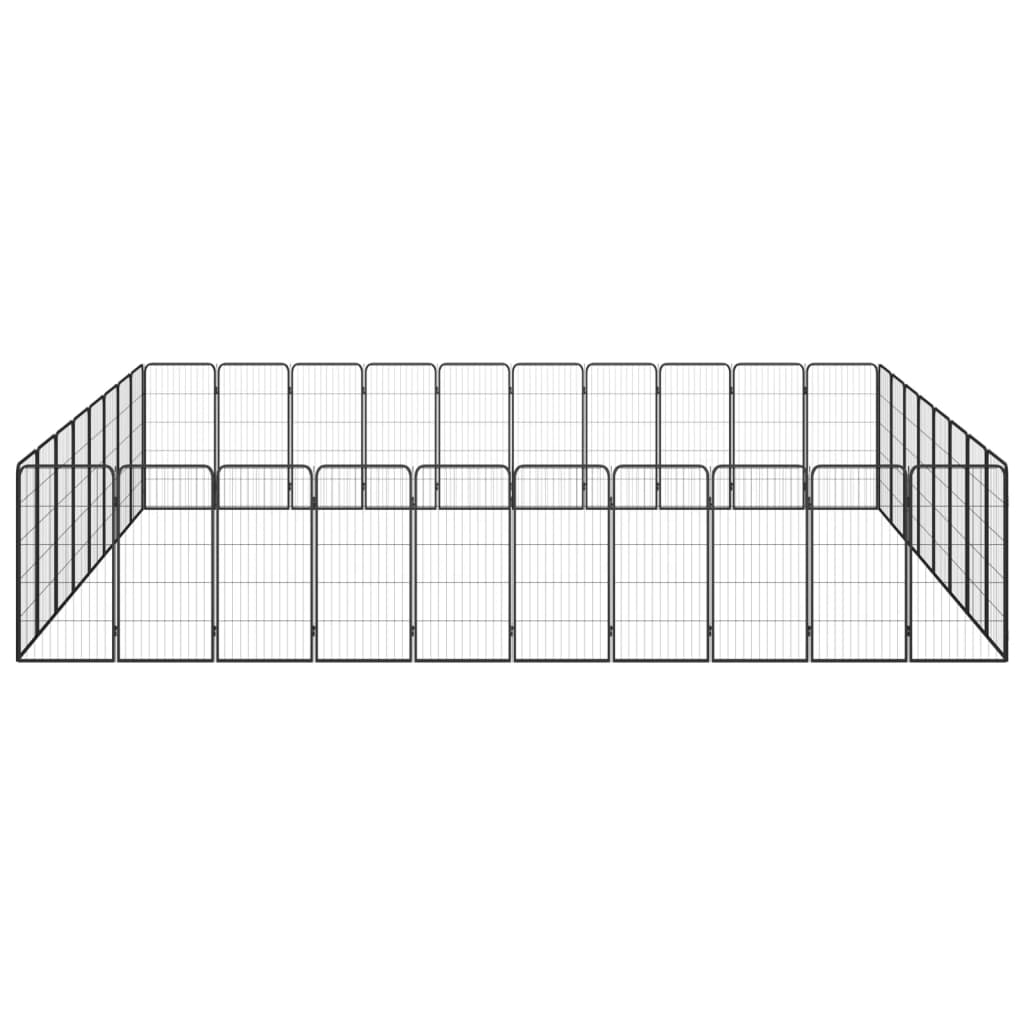 Box Cani 36 Pannelli Nero 50x100 cm Acciaio Verniciato Polvere