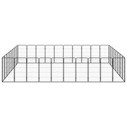 Box Cani 36 Pannelli Nero 50x100 cm Acciaio Verniciato Polvere