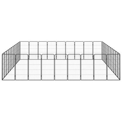 Box Cani 40 Pannelli Nero 50x100 cm Acciaio Verniciato Polvere