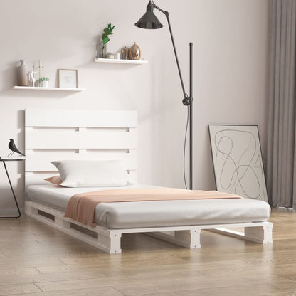Giroletto senza Materasso Bianco 90x200 cm Legno Massello Pino