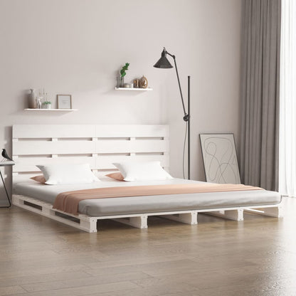 Giroletto senza Materasso Bianco 200x200 cm Legno Massello Pino