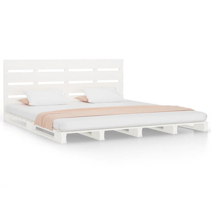 Giroletto senza Materasso Bianco 135x190 cm Legno Massello Pino