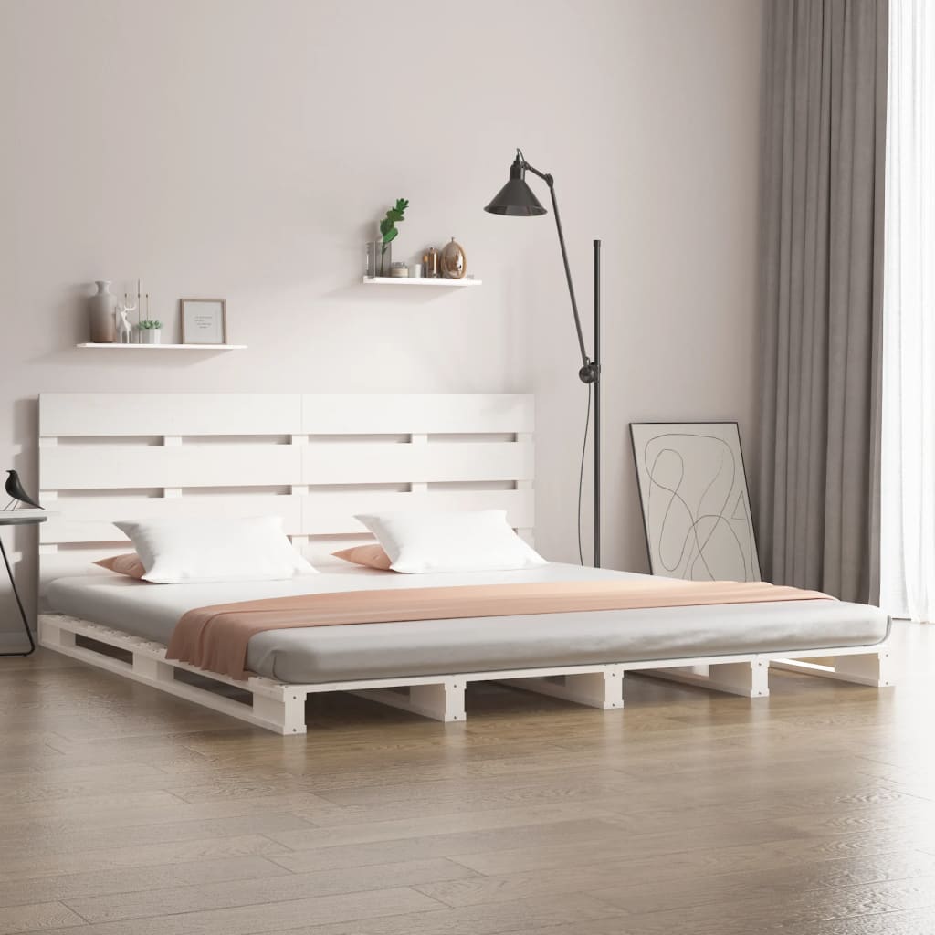 Giroletto senza Materasso Bianco 135x190 cm Legno Massello Pino