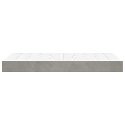Materasso a Molle Grigio Chiaro 90x190x20 cm in Velluto