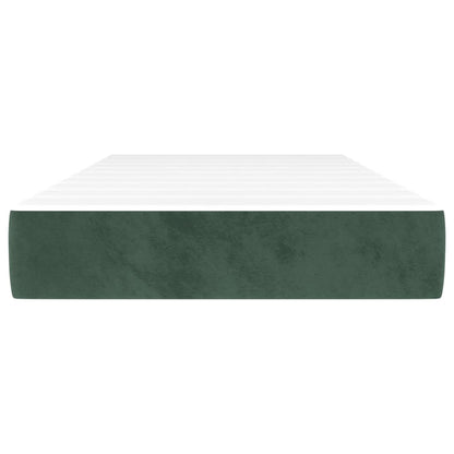 Materasso a Molle Verde Scuro 90x190x20 cm in Velluto