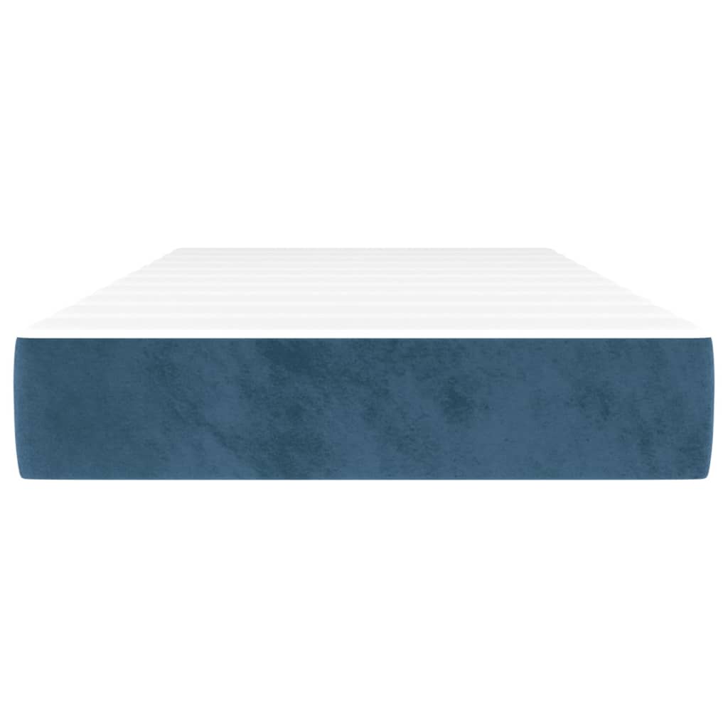 Materasso a Molle Blu Scuro 90x190x20 cm in Velluto