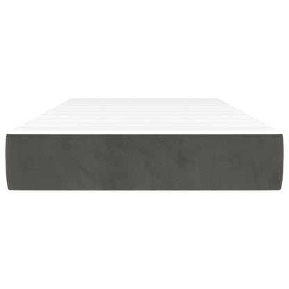 Materasso a Molle Grigio Scuro 90x200x20 cm in Velluto