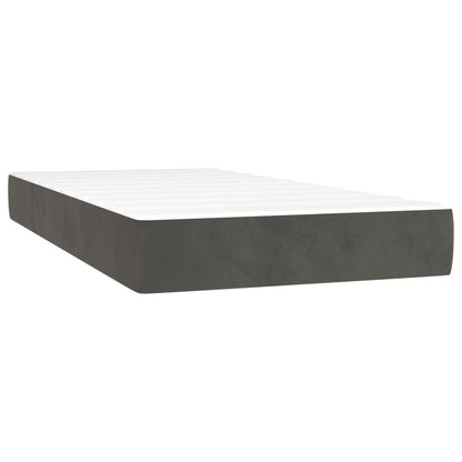 Materasso a Molle Grigio Scuro 100x200x20 cm in Velluto
