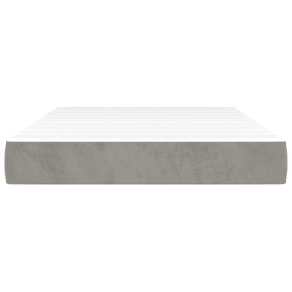 Materasso a Molle Grigio Chiaro 120x200x20 cm in Velluto