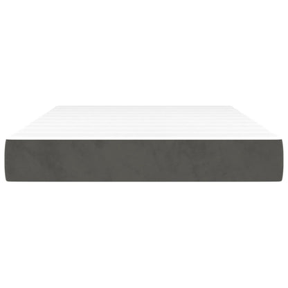 Materasso a Molle Grigio Scuro 120x200x20 cm in Velluto