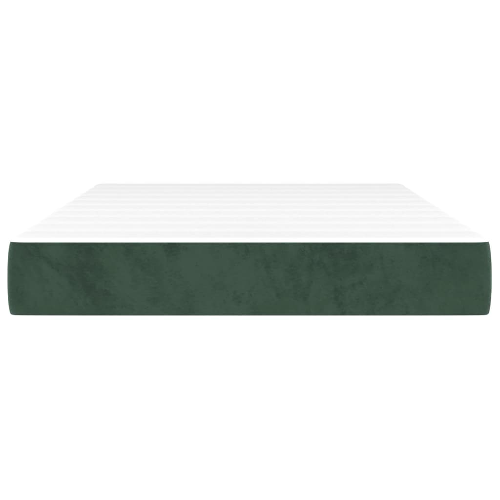 Materasso a Molle Verde Scuro 120x200x20 cm in Velluto
