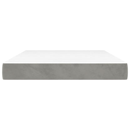 Materasso a Molle Grigio Chiaro 140x190x20 cm in Velluto