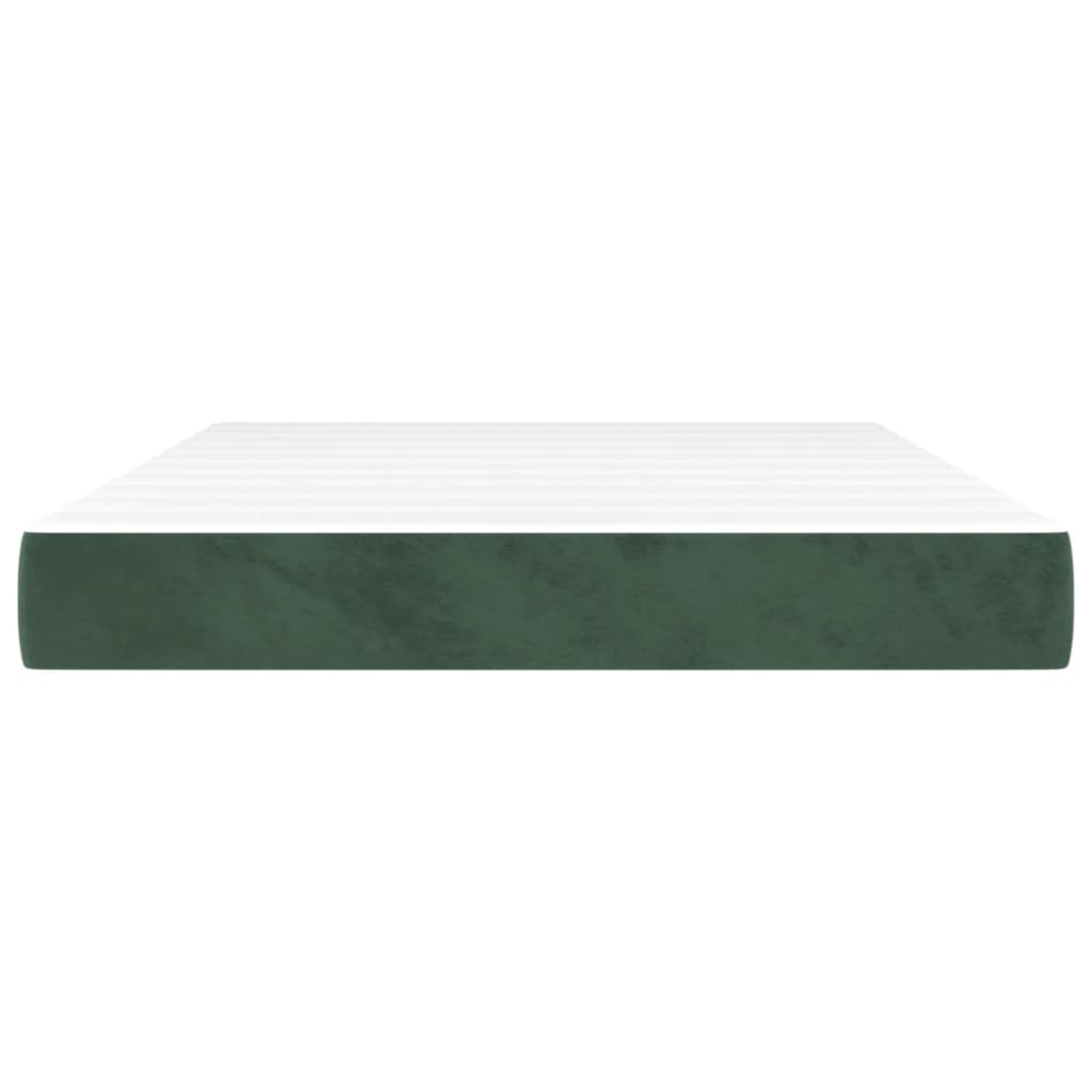 Materasso a Molle Verde Scuro 140x190x20 cm in Velluto