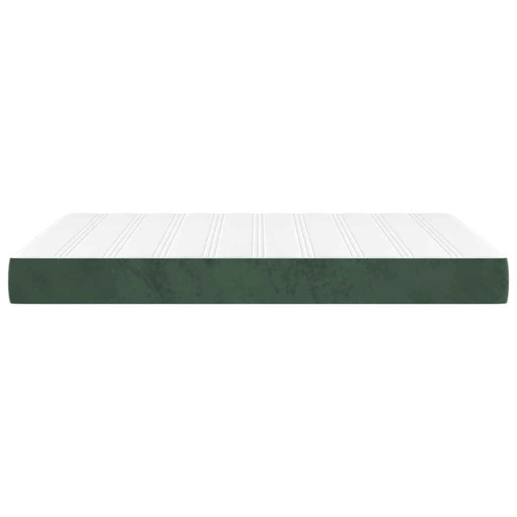 Materasso a Molle Verde Scuro 140x190x20 cm in Velluto