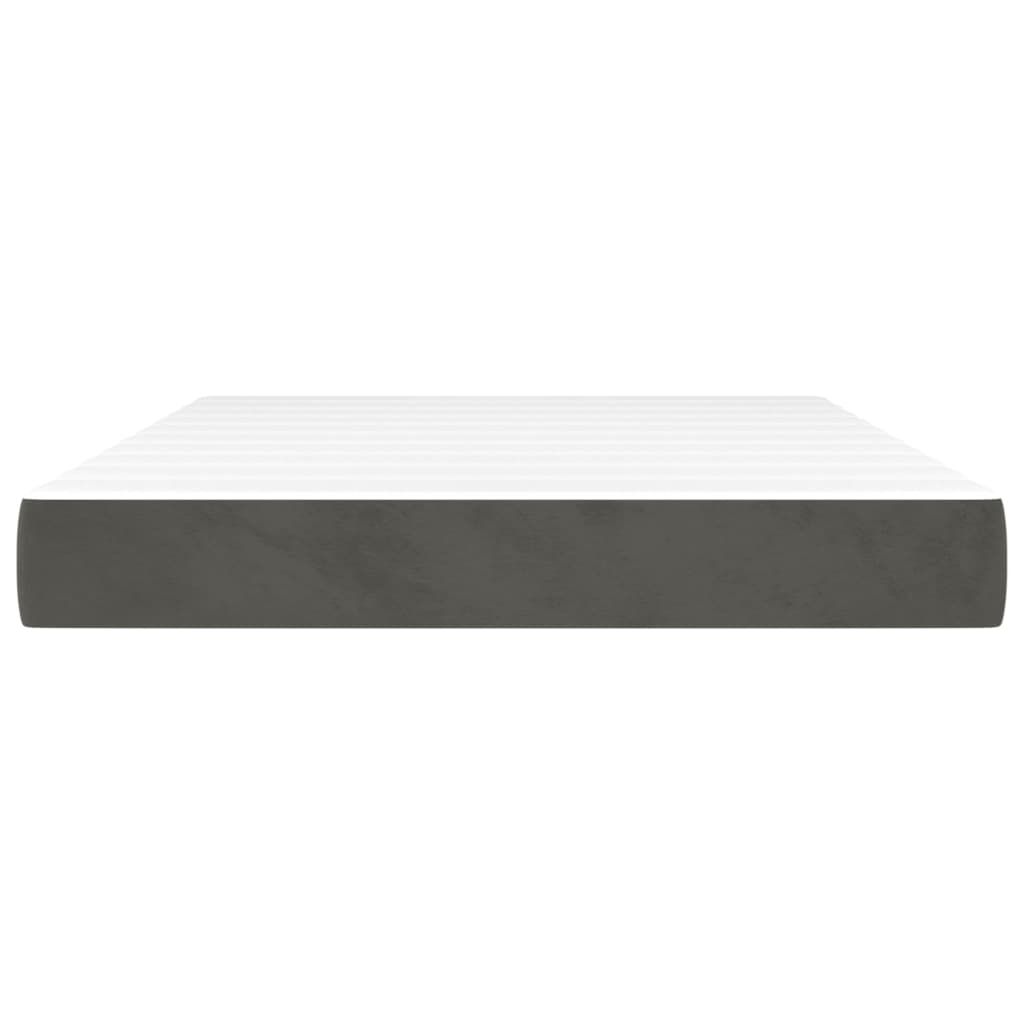Materasso a Molle Grigio Scuro 140x200x20 cm in Velluto