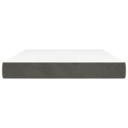 Materasso a Molle Grigio Scuro 140x200x20 cm in Velluto
