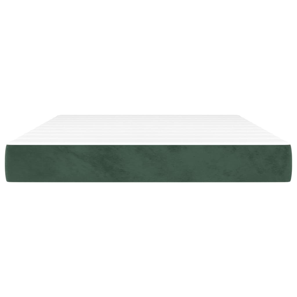 Materasso a Molle Verde Scuro 140x200x20 cm in Velluto