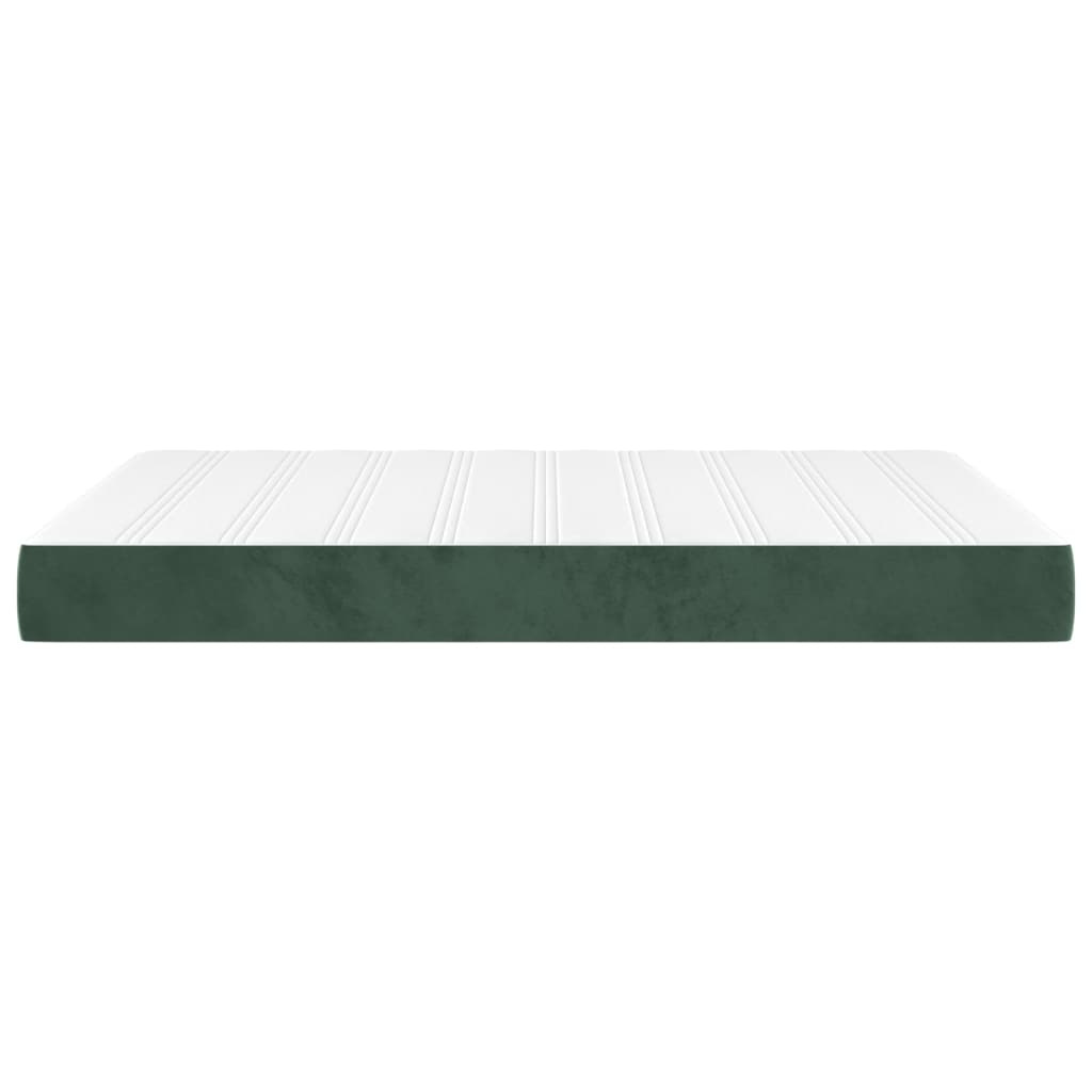 Materasso a Molle Verde Scuro 140x200x20 cm in Velluto