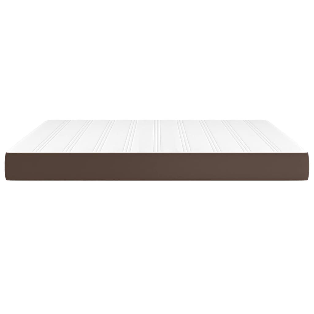 Materasso a Molle Marrone 160x200x20 cm in Similpelle