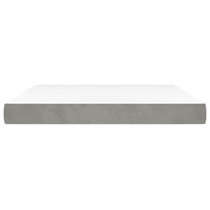 Materasso a Molle Grigio Chiaro 180x200x20 cm in Velluto