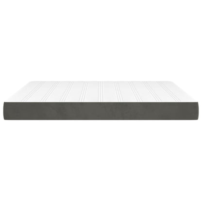 Materasso a Molle Grigio Scuro 180x200x20 cm in Velluto