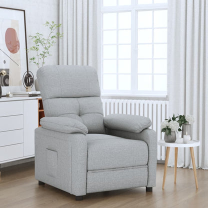 Poltrona reclinabile in tessuto grigio chiaro