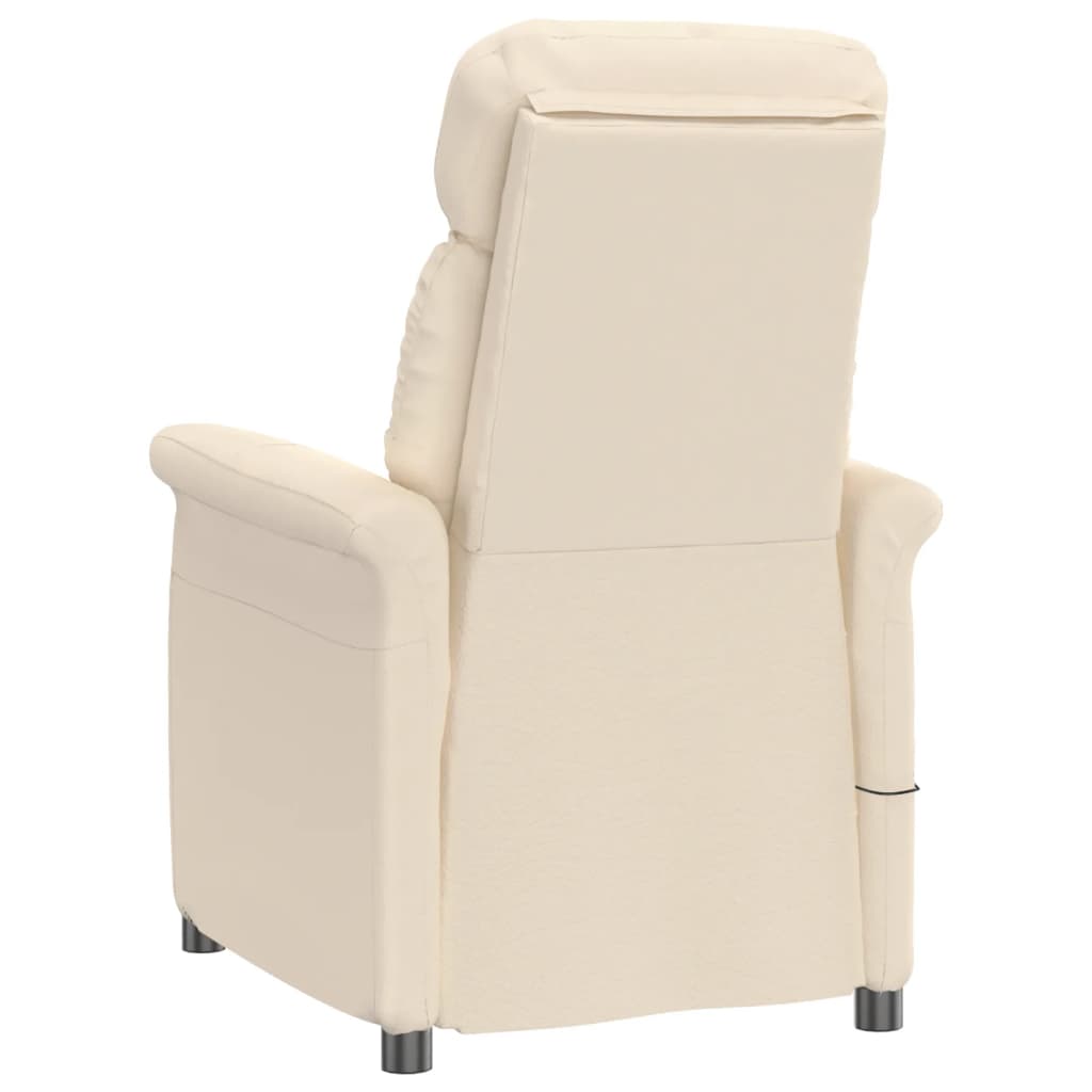 Poltrona Massaggiante Beige in Microfibra