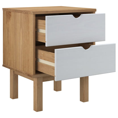 Comodino OTTA Marrone e Grigio 45x39x57 cm in Legno di Pino