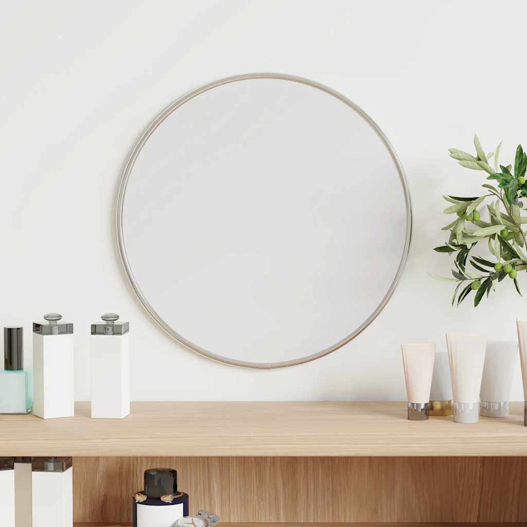 Specchio da Parete Argento Ã˜ 30 cm Rotondo