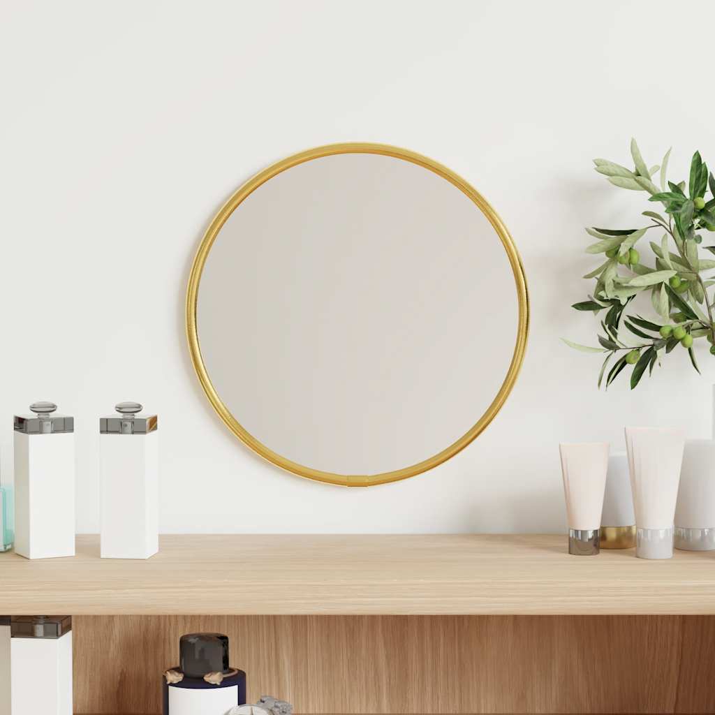 Specchio da Parete Dorato Ã˜ 20 cm Rotondo