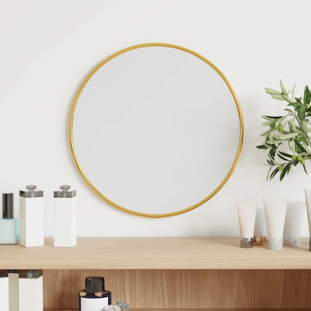 Specchio da Parete Dorato Ã˜ 30 cm Rotondo