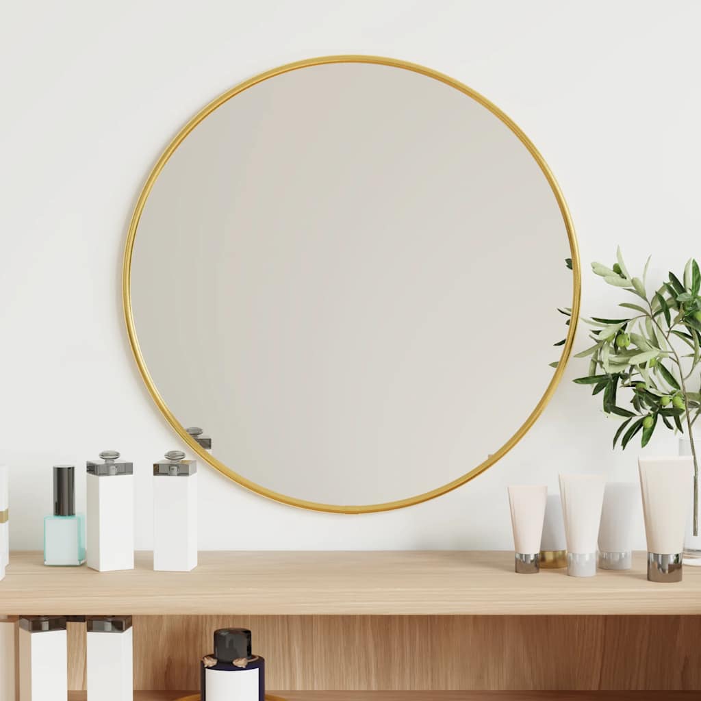 Specchio da Parete Dorato Ã˜ 40 cm Rotondo