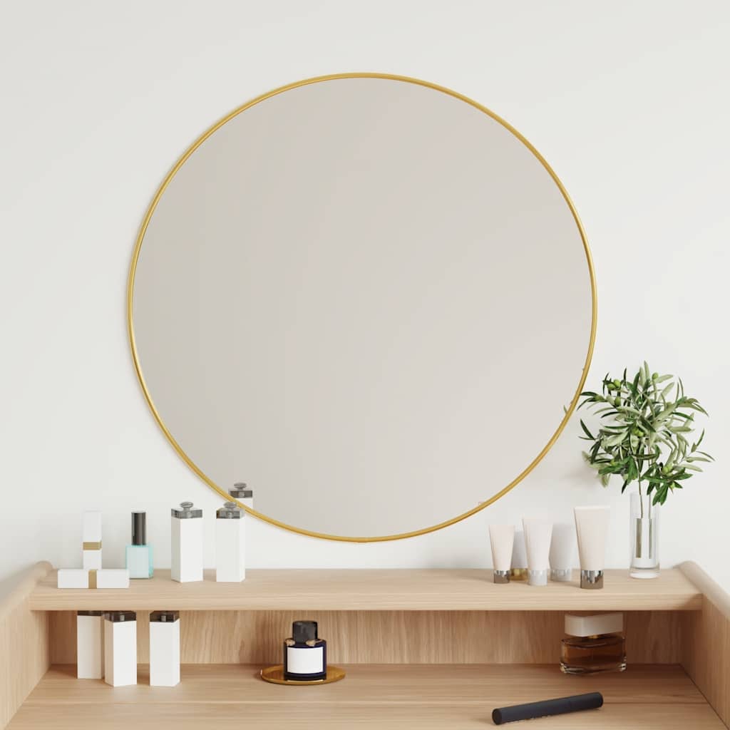 Specchio da Parete Dorato Ã˜ 60 cm Rotondo