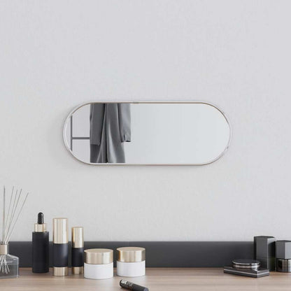 Specchio da Parete Argento 40x15 cm Ovale