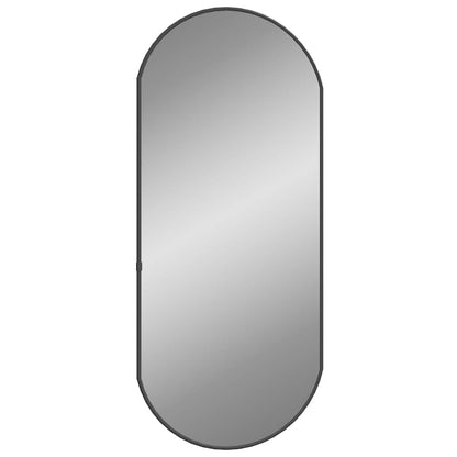 Specchio da Parete Nero 70x30 cm Ovale