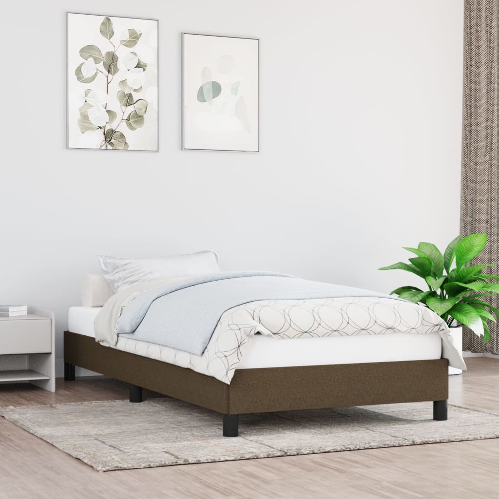 Giroletto senza Materasso Marrone Scuro 80x200 cm Tessuto