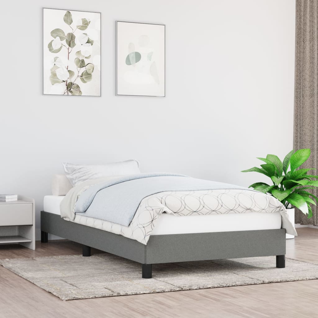 Giroletto senza Materasso Grigio Scuro 90x190 cm Tessuto