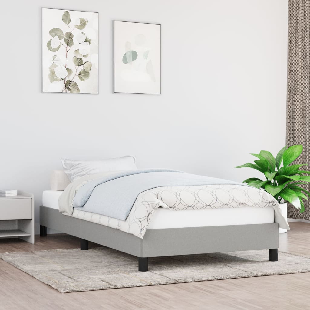Giroletto senza Materasso Grigio Chiaro 90x200 cm Tessuto