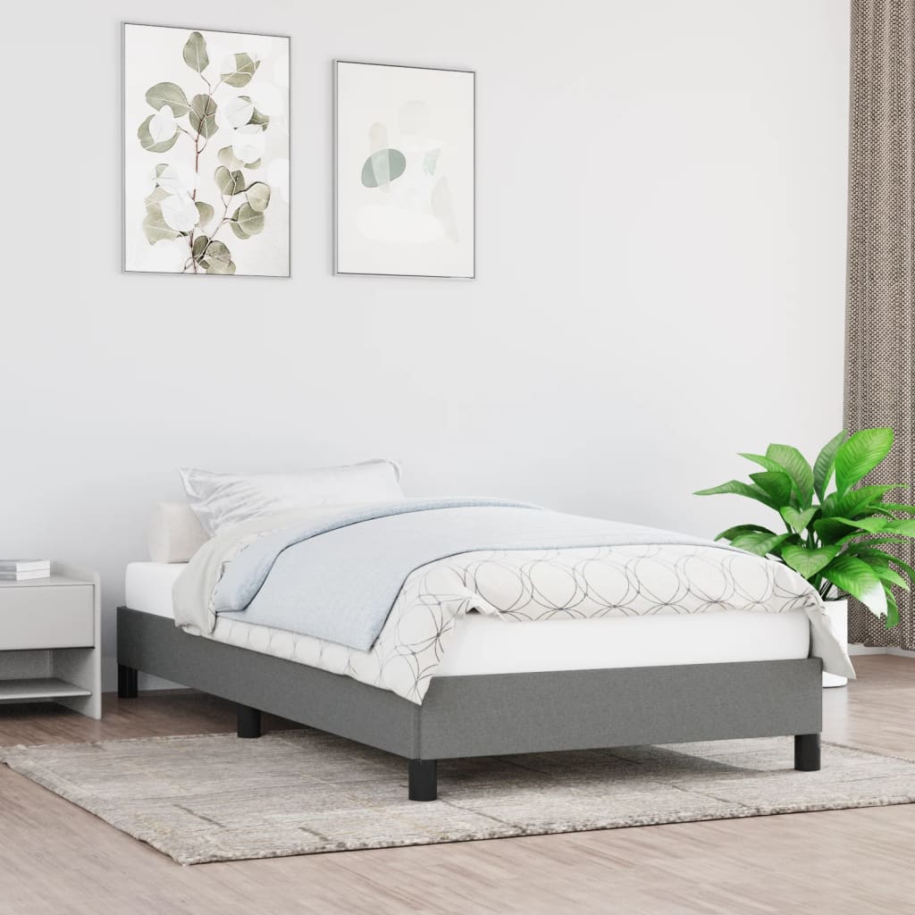 Giroletto senza Materasso Grigio Scuro 100x200 cm Tessuto