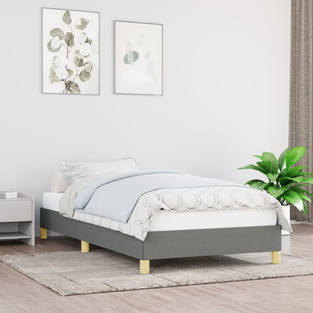 Giroletto senza Materasso Grigio Scuro 90x190 cm Tessuto