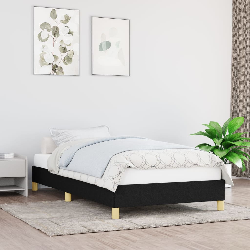 Giroletto senza Materasso Nero 90x190 cm in Tessuto