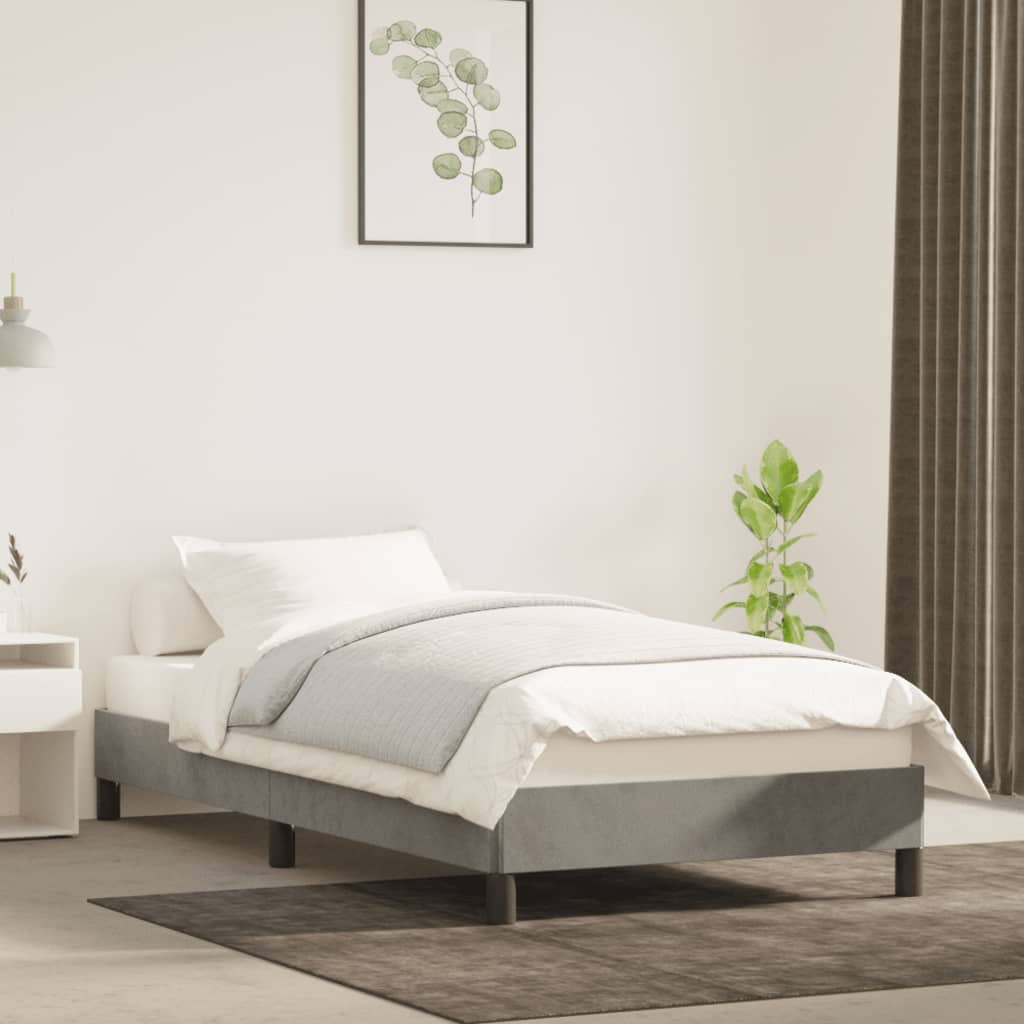 Giroletto senza Materasso Grigio Chiaro 80x200 cm Velluto