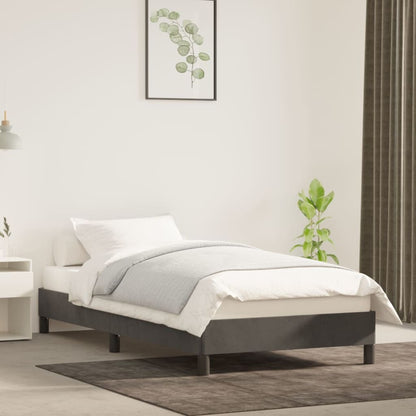 Giroletto senza Materasso Grigio Scuro 80x200 cm Velluto